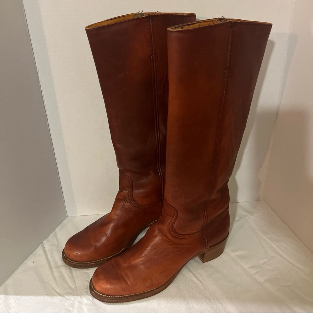 1970s Frye Rare Black Label Vintage Tall Knee High Campus Boots #8710 Size 9.5 B